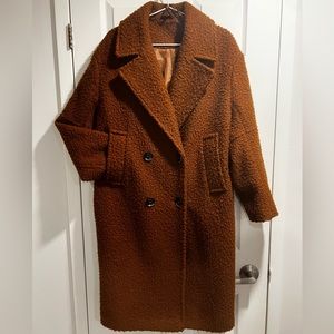 TOP SHOP Coat, size 6 US (10UK), colour: Rust Brown